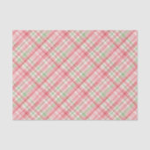 Classy Roze Rood Groen Waterverf Plaid Art Pattern Tissuepapier (Voorkant)