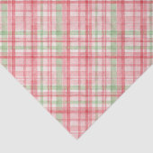 Classy Roze Rood Groen Waterverf Plaid Art Pattern Tissuepapier (Detail)