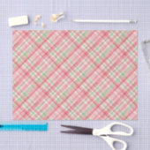 Classy Roze Rood Groen Waterverf Plaid Art Pattern Tissuepapier (Craft)