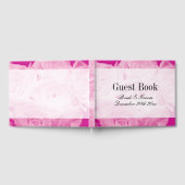 Classy roze roos bloem boeket bruiloft gastenboek (Volledig)