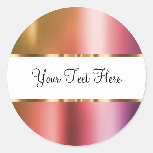 Classy Roze Rose Gold Custom Sticker Labels (Voorkant)