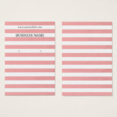 Classy roze stripes die Kaarten voor beeldscherm v Visitekaartjes (Voorkant /achterkant)