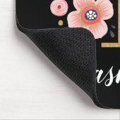 Classy Roze Zwart Monogram Initiaal Girly Letter X Muismat (Hoek)