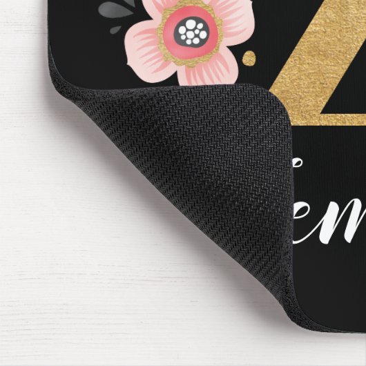 Classy Roze Zwart Monogram Initiaal Girly Letter Z Muismat (Hoek)