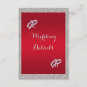 Classy Ruby Red & Sparkly Bauble Kerstbruiloft Informatiekaartje (Voorkant)