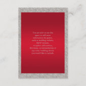 Classy Ruby Red & Sparkly Bauble Kerstbruiloft Informatiekaartje (Achterkant)