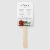 Classy Rust Oranje Roos Elegant Wedding Programme Handwaaier (Achterkant)