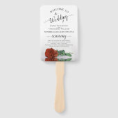 Classy Rust Oranje Roos Elegant Wedding Programme Handwaaier (Voorkant)