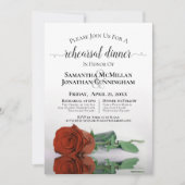 Classy Rust Oranje Roos Wedding Rehearsal Dinner Kaart (Voorkant)