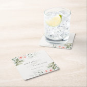 Classy Rustic Blush Greenery Floral Bunch Wedding Kartonnen Onderzetters (Insitu)