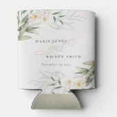 Classy Rustic White Greenery Floral Bunch Wedding Blikjeskoeler (Achterkant)