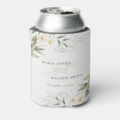 Classy Rustic White Greenery Floral Bunch Wedding Blikjeskoeler (Blikje Achterkant)