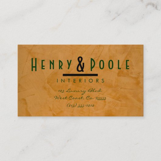 Classy rustieke interieur designer Visitekaartjes (Voorkant)