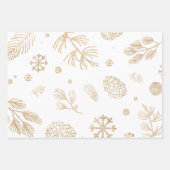 Classy rustieke Kerstmis Verpakking Blad Set van 3 Inpakpapier Vel (Voorkant 3)