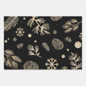 Classy rustieke Kerstmis Verpakking Blad Set van 3 Inpakpapier Vel (Voorkant 2)