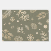 Classy rustieke Kerstmis Verpakking Blad Set van 3 Inpakpapier Vel (Voorkant)