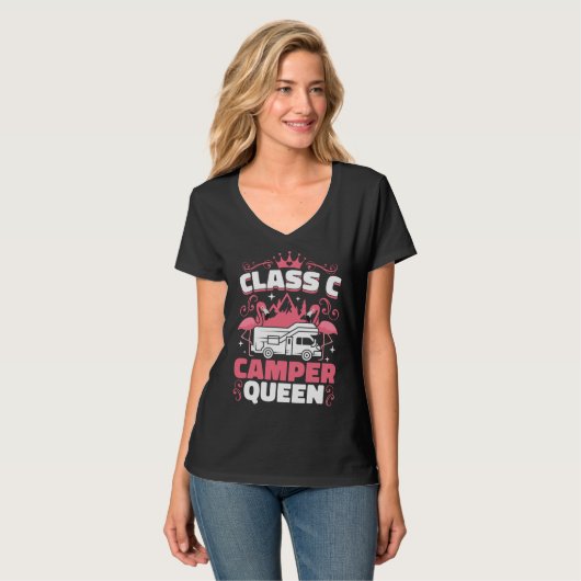 Classy RV Class C Camper Queen Campside Camping Wo T-shirt (Voorkant volledig)