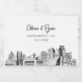 Classy Sacramento Huwelijksgunst Custom Mini Sparkling Wijnetiket (Enkel label)