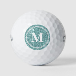 Classy Sage Glitter Sparkly Monogam Personalized Golfballen