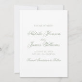 Classy Sage Green Boho Old Money Photo Wedding Save The Date (Achterkant)