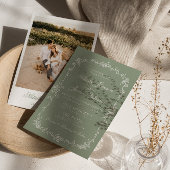Classy Sage Green Floral Boho Botanical Wedding Kaart