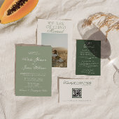 Classy Sage Green Luxury Boho Modern Wedding Kaart