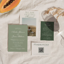Classy Sage Green Luxury Boho Modern Wedding