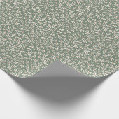 Classy Sage Groen Wit Hand getrokken Bloem Patroon Cadeaupapier (Hoek)