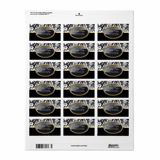 Classy Salon en Spa Adresetiketten Etiket (Full Sheet)