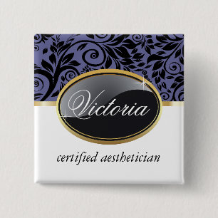 Classy Salon Name Tag Vierkante Button 5,1 Cm