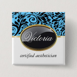 Classy Salon Name Tag Vierkante Button 5,1 Cm