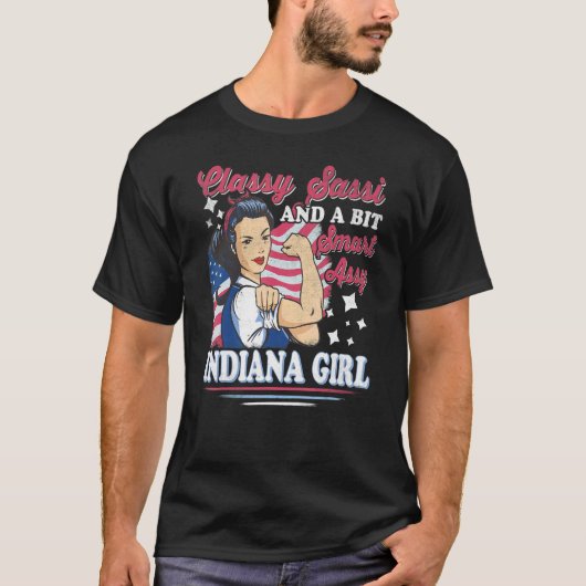 Classy Sassi en een beetje slim Assi Indiana meisj T-shirt (Voorkant)