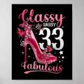 Classy Sassy 33 en Faburlous 33rd Birthday Floral Poster (Voorkant)
