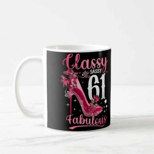 Classy Sassy 61 And Faburlous 61st Birthday Floral Koffiemok (Links)