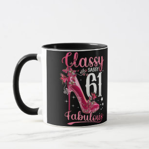 Classy Sassy 61 en Faburlous 61st Birthday Floral Mok