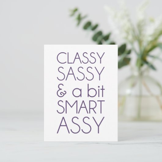 Classy Sassy en Bit Smart Assy Briefkaart (Staand voorkant)