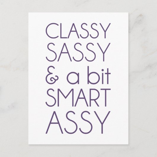Classy Sassy en Bit Smart Assy Briefkaart (Voorkant)