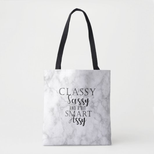 Classy, Sassy en een beetje Smart Assy Marble Tote Bag (Voorkant)