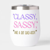 "Classy, sassy, en een beetje stout." (Voorkant)