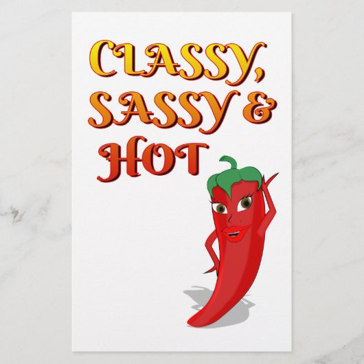 Classy Sassy en Hot Pepper Diva Briefpapier (Voorkant)