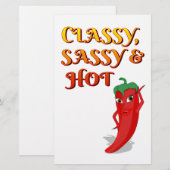 Classy Sassy en Hot Pepper Diva Briefpapier (Voorkant / Achterkant)
