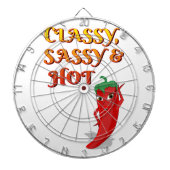 Classy Sassy en Hot Pepper Diva Dartbord (Voorkant)