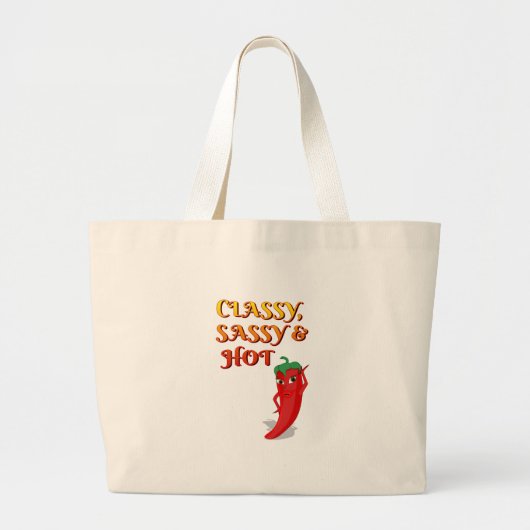 Classy Sassy en Hot Pepper Diva Grote Tote Bag (Voorkant)