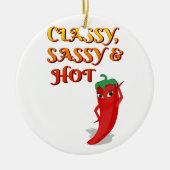 Classy Sassy en Hot Pepper Diva Keramisch Ornament (Voorkant)
