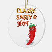 Classy Sassy en Hot Pepper Diva Keramisch Ornament (Links)