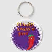 Classy Sassy en Hot Pepper Diva Paarse Sleutelhanger (Achterkant)