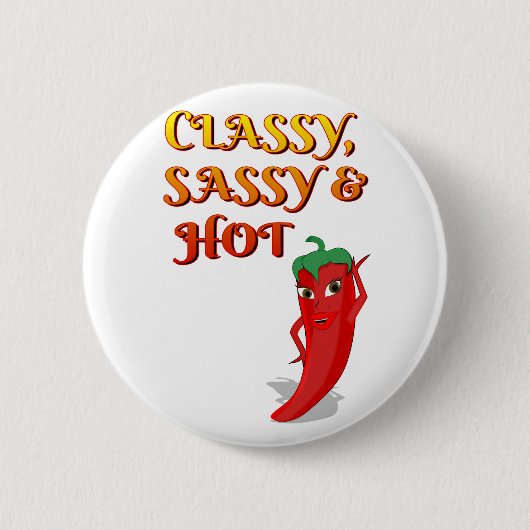 Classy Sassy en Hot Pepper Diva Ronde Button 5,7 Cm (Voorkant)