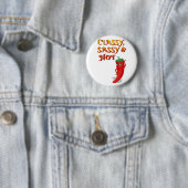 Classy Sassy en Hot Pepper Diva Ronde Button 5,7 Cm (In situ)