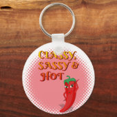 Classy Sassy En Hot Pepper Diva Roze Sleutelhanger (Achterkant)