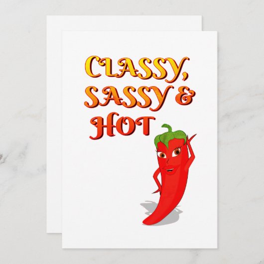 Classy Sassy en Hot Pepper Diva  stijl Kaart (Voorkant / Achterkant)